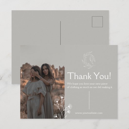 Bedankkaart voor kleding briefkaart (Voorkant / Achterkant)
