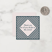 Bedankkaart voor leraar notitiekaartje (Voorkant / Achterkant in situ)