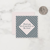 Bedankkaart voor leraar notitiekaartje (Voorkant / Achterkant in situ)