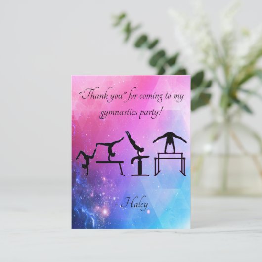 Bedankkaart voor Turnen Verjaardagsfeest (Staand voorkant)
