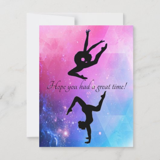 Bedankkaart voor Turnen Verjaardagsfeest (Achterkant)