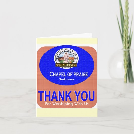 BEDANKKAART, Welkom, voor het aanbidden met ons Bedankkaart (Voorkant)