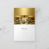 Bedankkaart Zwart Goud Damast (Binnen)