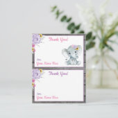 Bedankkaarten Olifant Roze Geel Paars Kaart (Staand voorkant)