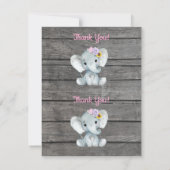 Bedankkaarten Olifant Roze Geel Paars Kaart (Achterkant)