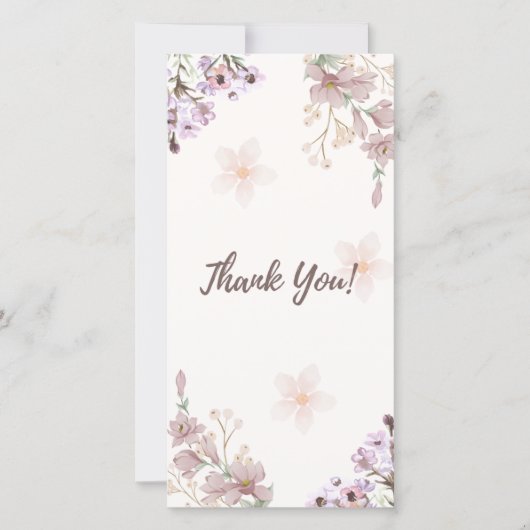 Bedankkaartje Aquarel Bloemendesign Bedankkaart (Voorkant)