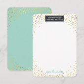 BEDANKKAARTJE BRUILOFT mini gouden confetti mint Bedankkaart (Voorkant / Achterkant)