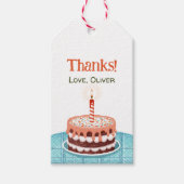 Bedankkaartje met cake en kaars cadeaulabel (Voorkant)