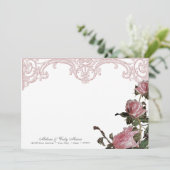 Bedankkaartje Plat Kaarten - Trellis Rose Vintage (Staand voorkant)