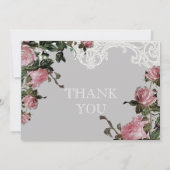 Bedankkaartje Plat Kaarten - Trellis Rose Vintage (Achterkant)