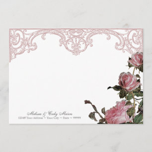 Bedankkaartje Plat - Trellis Rose Vintage Bedankkaart
