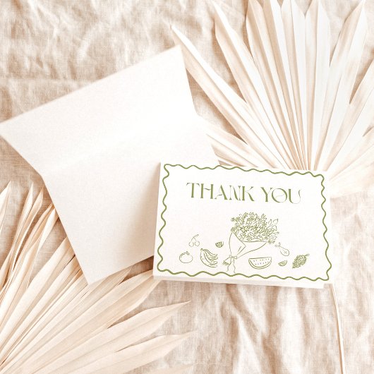 Bedankkaartje Rechtstreeks van de Markt Bruidsfees Bedankkaart