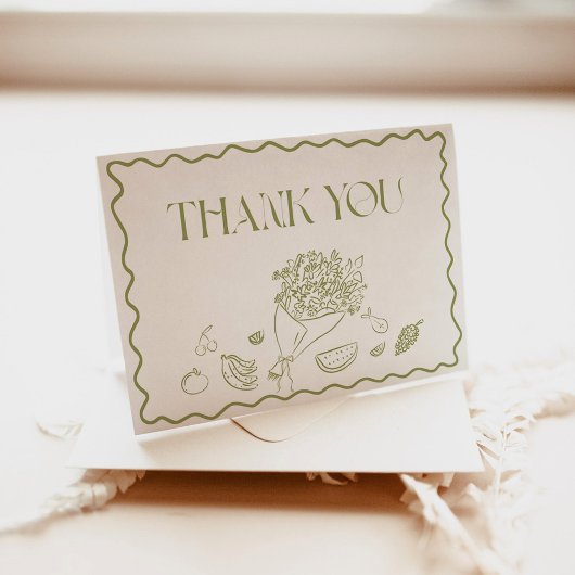 Bedankkaartje Rechtstreeks van de Markt Bruidsfees Bedankkaart