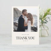 Bedankkaartje voor de bruiloft met foto en bericht kaart (Staand voorkant)