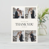 Bedankkaartje voor de bruiloft met foto's kaart (Staand voorkant)