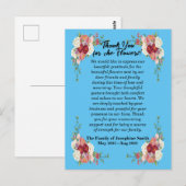 Bedankkaartje voor het sturen van bloemen na overl briefkaart (Voorkant / Achterkant)