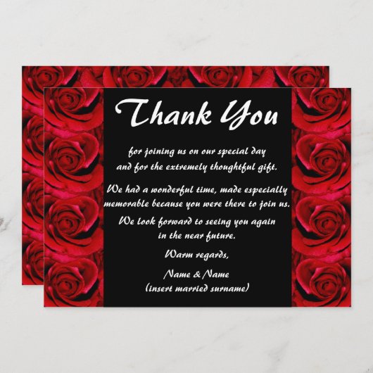 Bedankkaartjes - aanpasbaar bedankkaart (Voorkant / Achterkant)