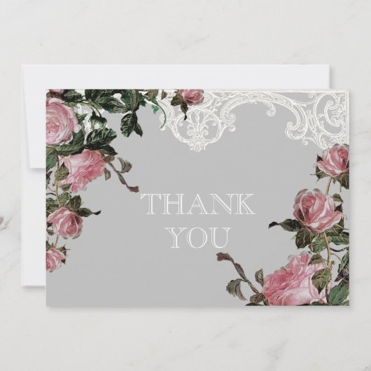 Bedankkaartjes Plat Kaart - Trellis Rose Vintage (Achterkant)