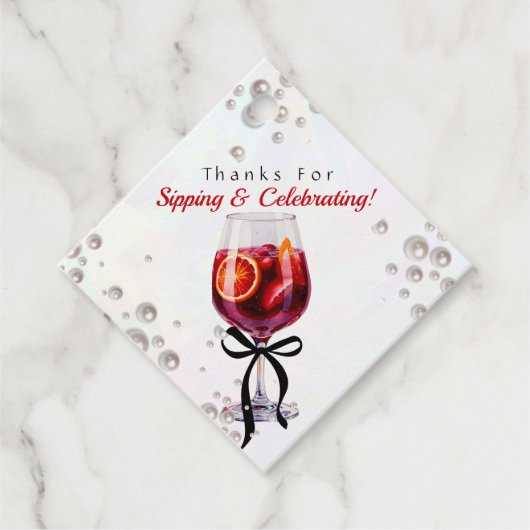 Bedankkaartjes voor het nippen en vieren bedankjes labels (Voorkant)