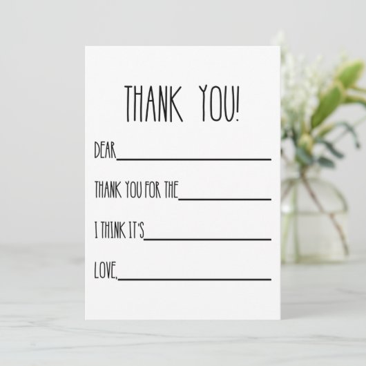 Bedankkaartjes voor kinderen bedankkaart (Staand voorkant)