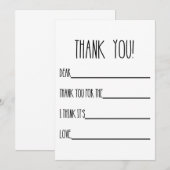 Bedankkaartjes voor kinderen bedankkaart (Voorkant / Achterkant)