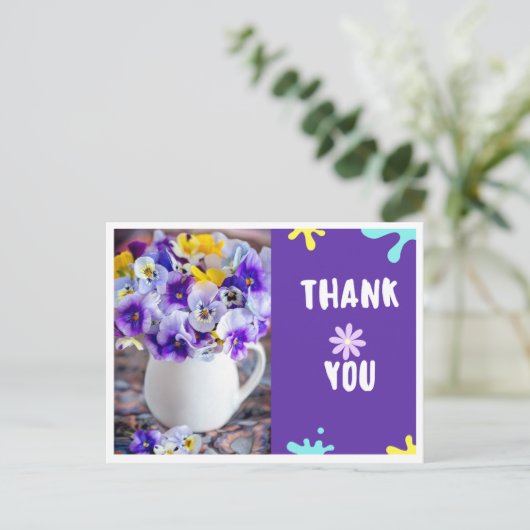 Bedankkingskaart per post briefkaart (Staand voorkant)