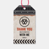 Bedanklabel met metalen raster en klinknagels cadeaulabel (Voorkant)