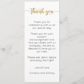 Bedankmenu kaart, Ontvangstmenu Bedankt Menu (Voorkant)