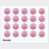 Bedanknaam 16th Bridal Glitter Ballons Berry Pink Ronde Sticker (Vel)