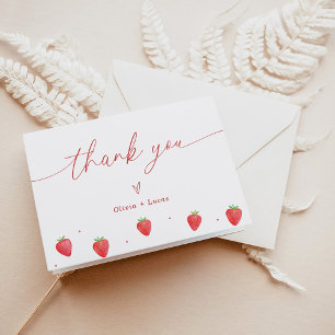 bedankpas   Aardbei Baby shower dank u Bedankkaart