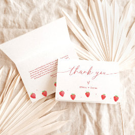 bedankpas | Aardbei Baby shower dank u Bedankkaart