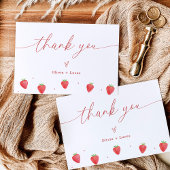 bedankpas | Aardbei Baby shower dank u Bedankkaart