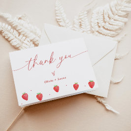 bedankpas | Aardbei Baby shower dank u Bedankkaart