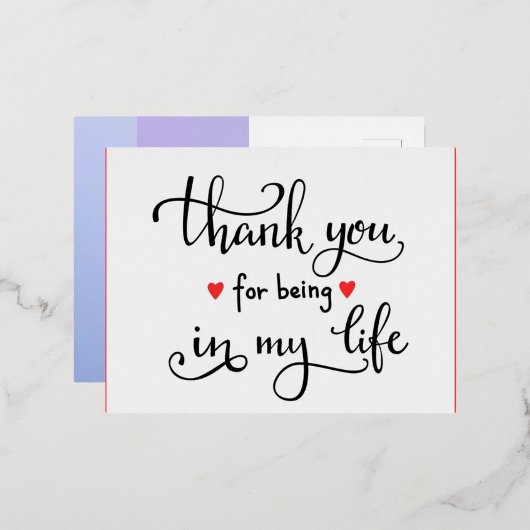 bedankpas folie feestdagen briefkaart (Voorkant / Achterkant)