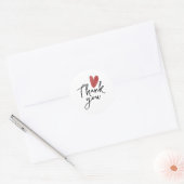 Bedanksticker met rode hart ronde sticker (Envelop)