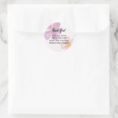 Bedanksticker met waterverf bloem ronde sticker (Tas)