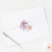 Bedanksticker met waterverf bloem ronde sticker (Envelop)