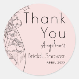 Bedanksticker voor bruidsfeest. ronde sticker