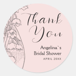 Bedanksticker voor bruidsfeest. ronde sticker