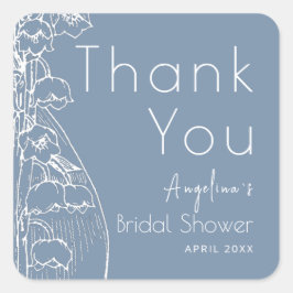 Bedanksticker voor bruidsfeest. vierkante sticker