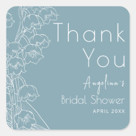 Bedanksticker voor bruidsfeest. vierkante sticker