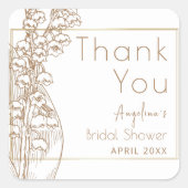 Bedanksticker voor bruidsfeestje. vierkante sticker (Voorkant)
