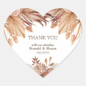 Bedanksticker voor de bruiloft hart sticker (Voorkant)