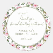 Bedankstickers voor een bruidsfeest. ronde sticker (Voorkant)