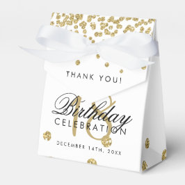 Bedankt 18e Verjaardag Gouden Glitter Confetti Wit Bedankdoosjes