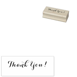 Bedankt 1,4 inch x 0,4 inch houtkunst Rubberstempel