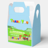 Bedankt 1e verjaardag rode golfkar jongen bedankdoosjes (Geopend)