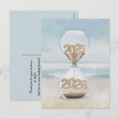 Bedankt 2026 Nieuwjaar Hourglass Feestdagenkaart (Voorkant / Achterkant)