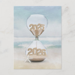 Bedankt 2026 Nieuwjaar Hourglass Feestdagenkaart