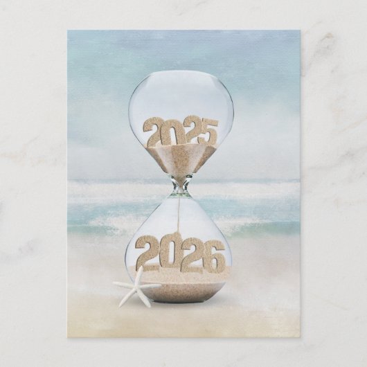 Bedankt 2026 Nieuwjaar Hourglass Feestdagenkaart (Voorkant)